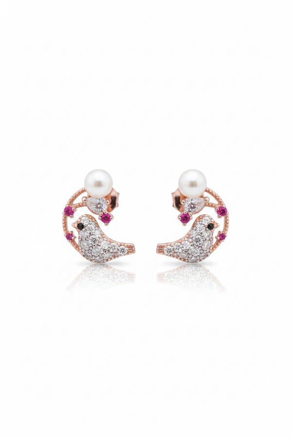 Seraphina Pearl Bird Stud