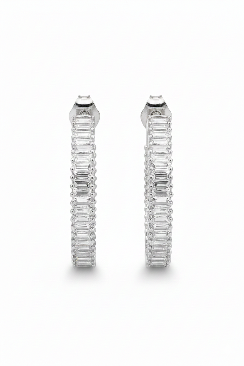 Celestial Ice Baguette Hoop