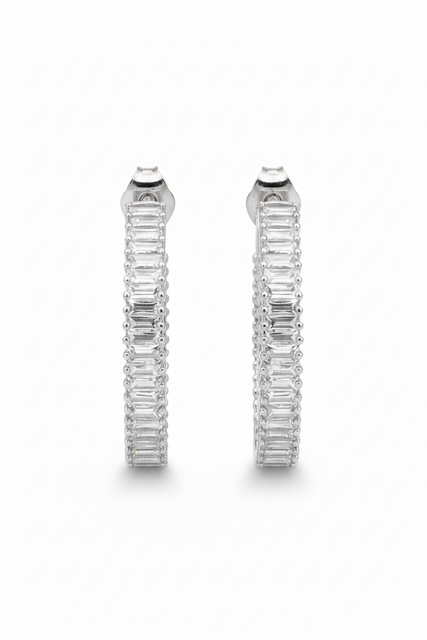 Celestial Ice Baguette Hoop