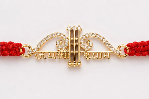 925 Sterling Silver Shyam Kripa Rakhi with Sacred Red Thread | Premium Jai Shri Shyam Rakhi for Brother | Raksha Bandhan | Mohè Jewels