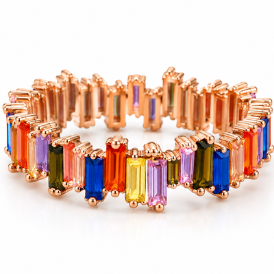 Rainbow Royale Baguette Eternity Ring