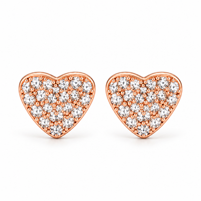 Rosé Heart Mosaic Studs