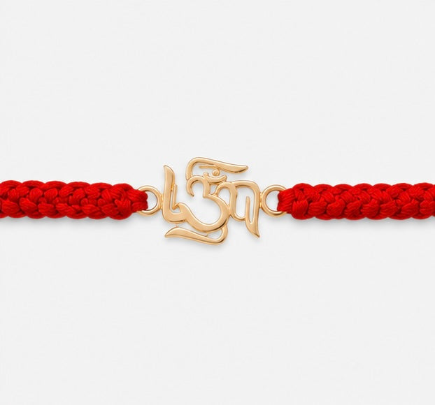 925 Sterling Silver Sacred Om Aura Rakhi with Sacred Red Thread | Premium Om Rakhi for Brother | Raksha Bandhan | Mohè Jewels