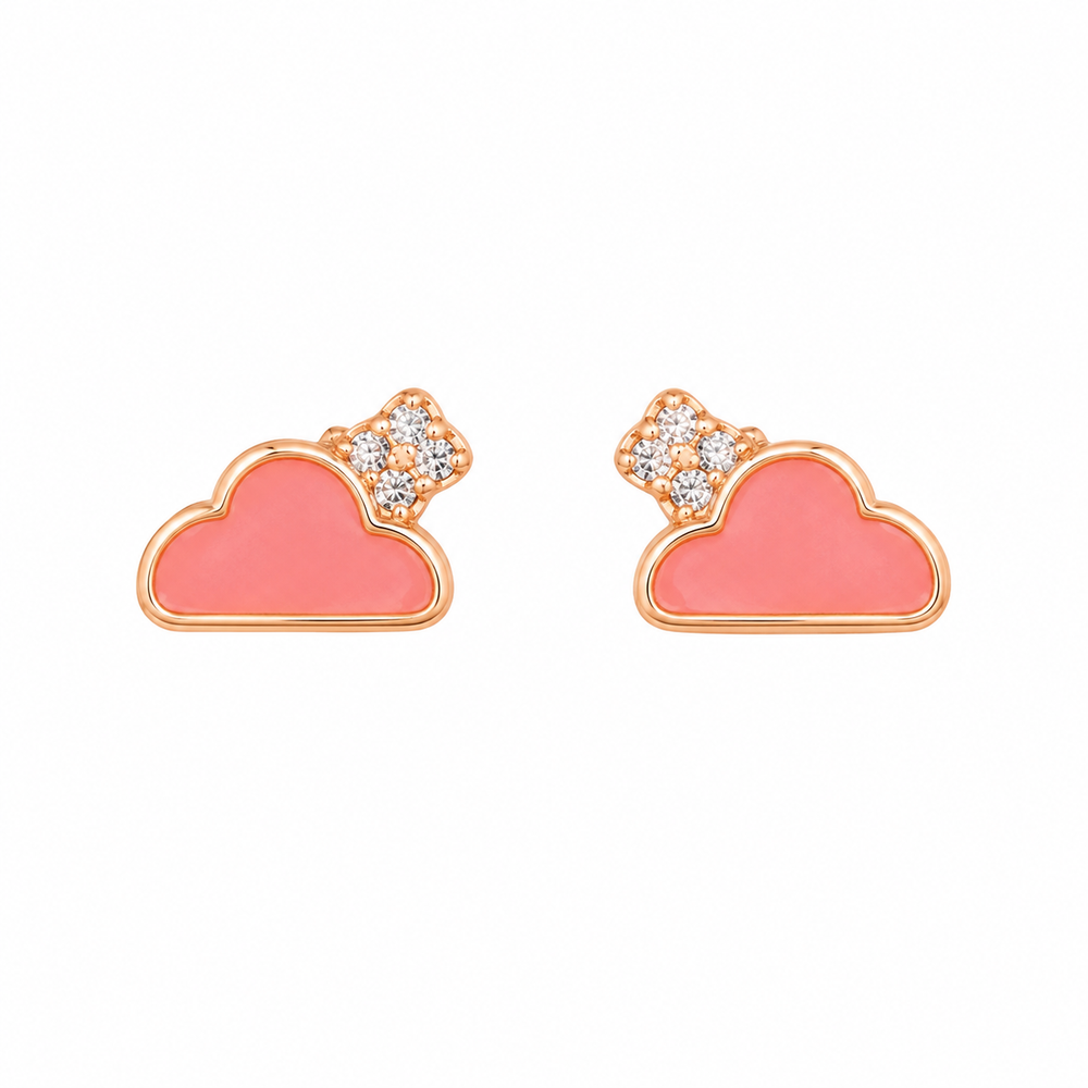 Coral Cloudlet Bow Studs