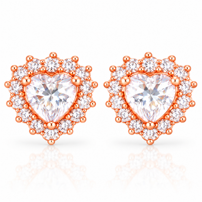Rosé Heart Halo Studs