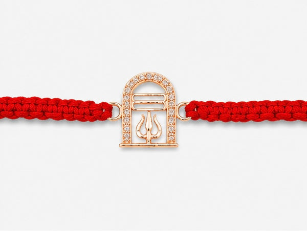 925 Sterling Silver Tripundra Trishakti Rakhi with Sacred Red Thread | Premium Shiva Trishul Rakhi for Brother | Raksha Bandhan | Mohè Jewels