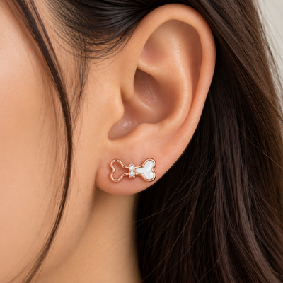 Rosé Bowlight Pearl Studs