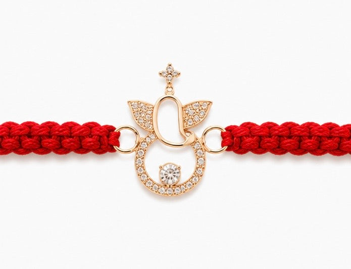 925 Sterling Silver Shubh Pomegranate Blessing Rakhi with Sacred Red Thread | Premium Raksha Bandhan Rakhi for Brother | Mohè Jewels
