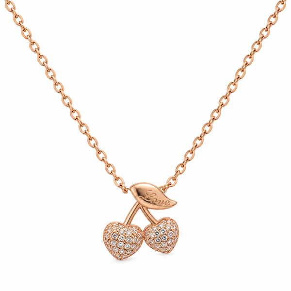 Rose Gold Love Cherry Necklace