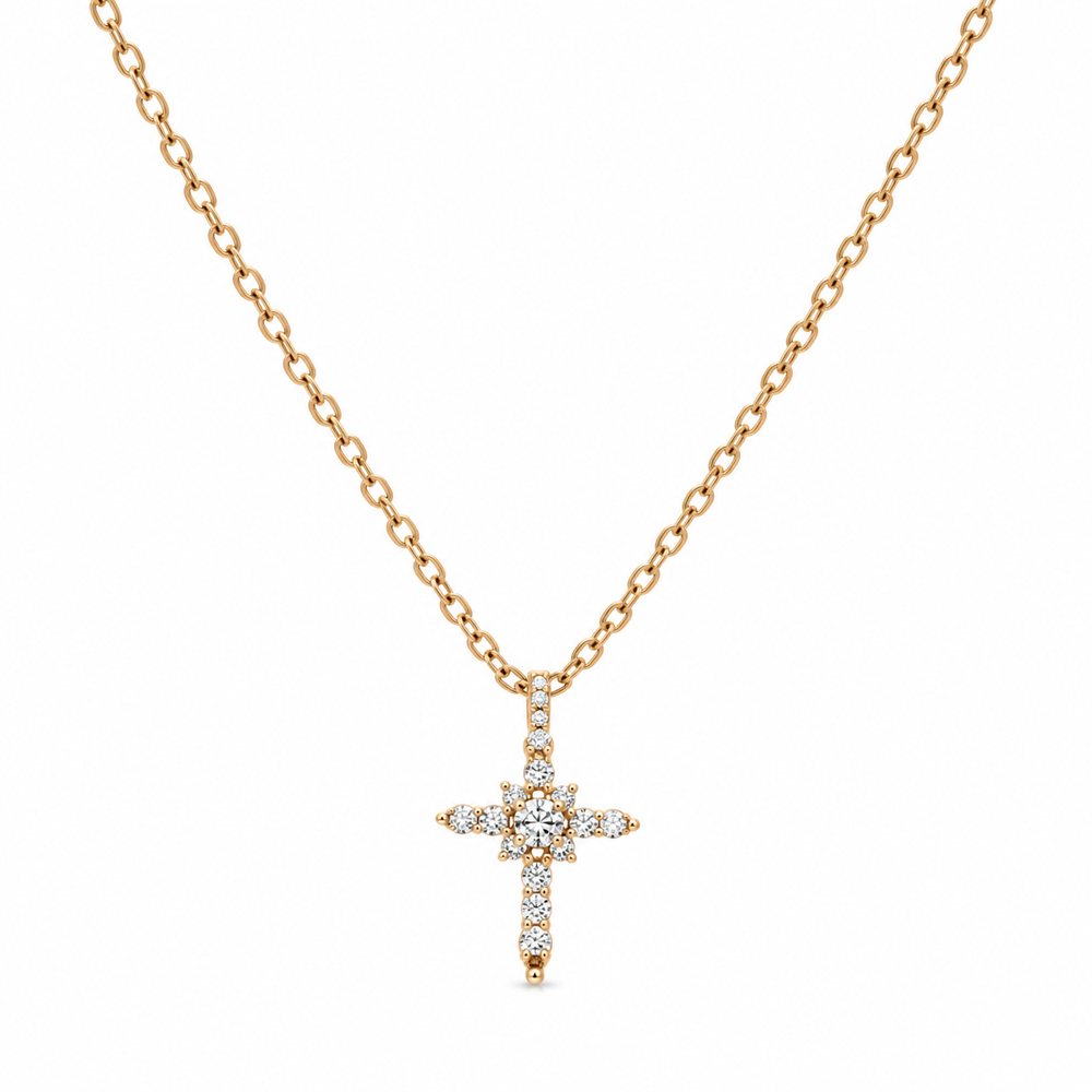Golden Cross Radiance Necklace