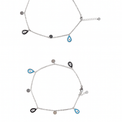 Silver Twinkle Drop Anklet For Women