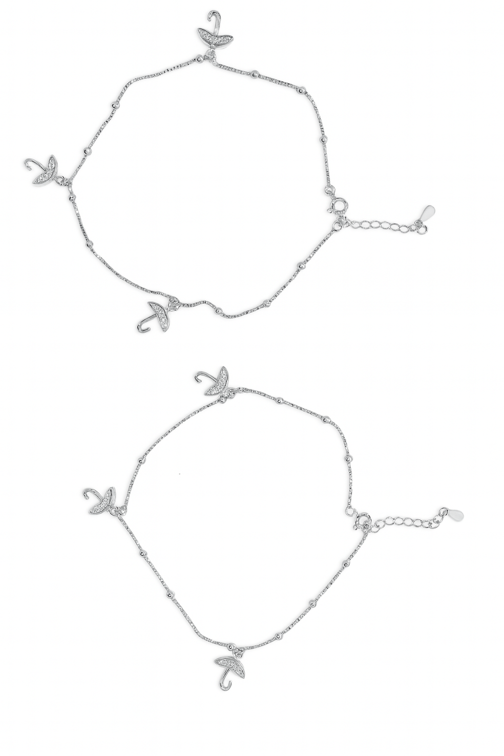 Silver Rain Dancer Anklet For Women