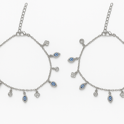 Silver Evil Radiance Anklet For Women