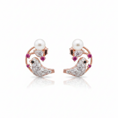 Seraphina Pearl Bird Stud