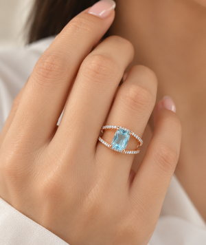 Blue Opal Radiance Ring