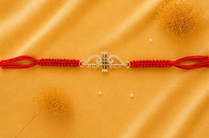 925 Sterling Silver Shyam Kripa Rakhi with Sacred Red Thread | Premium Jai Shri Shyam Rakhi for Brother | Raksha Bandhan | Mohè Jewels