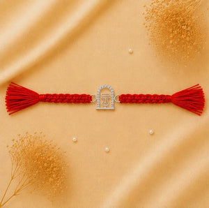 925 Sterling Silver Shivling Divine Rakhi with Sacred Red Thread | Premium Shivling Rakhi for Brother | Raksha Bandhan | Mohè Jewels