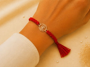 925 Sterling Silver Shiv Shakti Blessing Rakhi with Sacred Red Thread | Premium Shivling Trishul Rakhi for Brother | Raksha Bandhan | Mohè Jewels