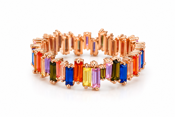 Rainbow Royale Baguette Eternity Ring