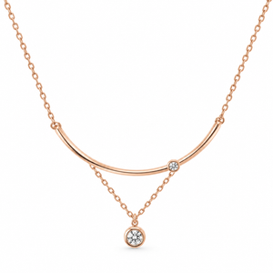Rose Gold Crystal Cascade Necklace