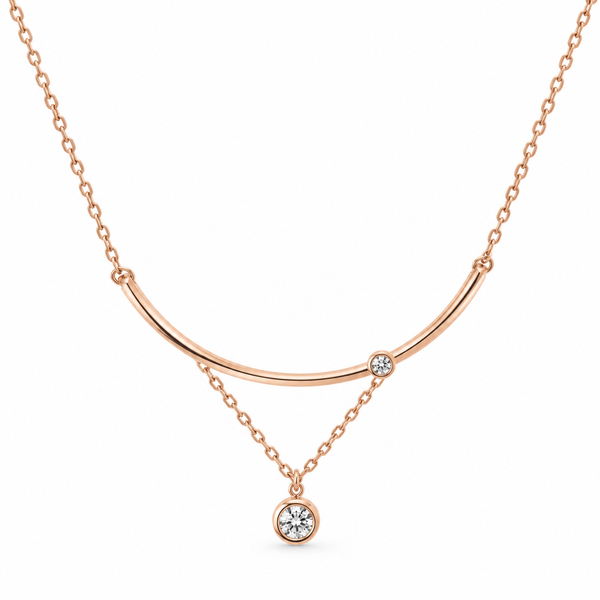 Rose Gold Crystal Cascade Necklace