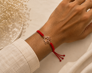 925 Sterling Silver Omkar Vighnesh Rakhi with Sacred Red Thread | Premium Om Ganesha Rakhi for Brother | Raksha Bandhan | Mohè Jewels
