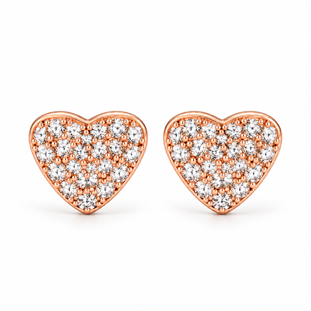 Rosé Heart Mosaic Studs