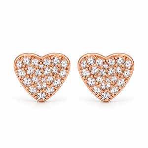 Rosé Heart Mosaic Studs