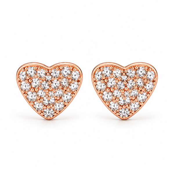 Rosé Heart Mosaic Studs