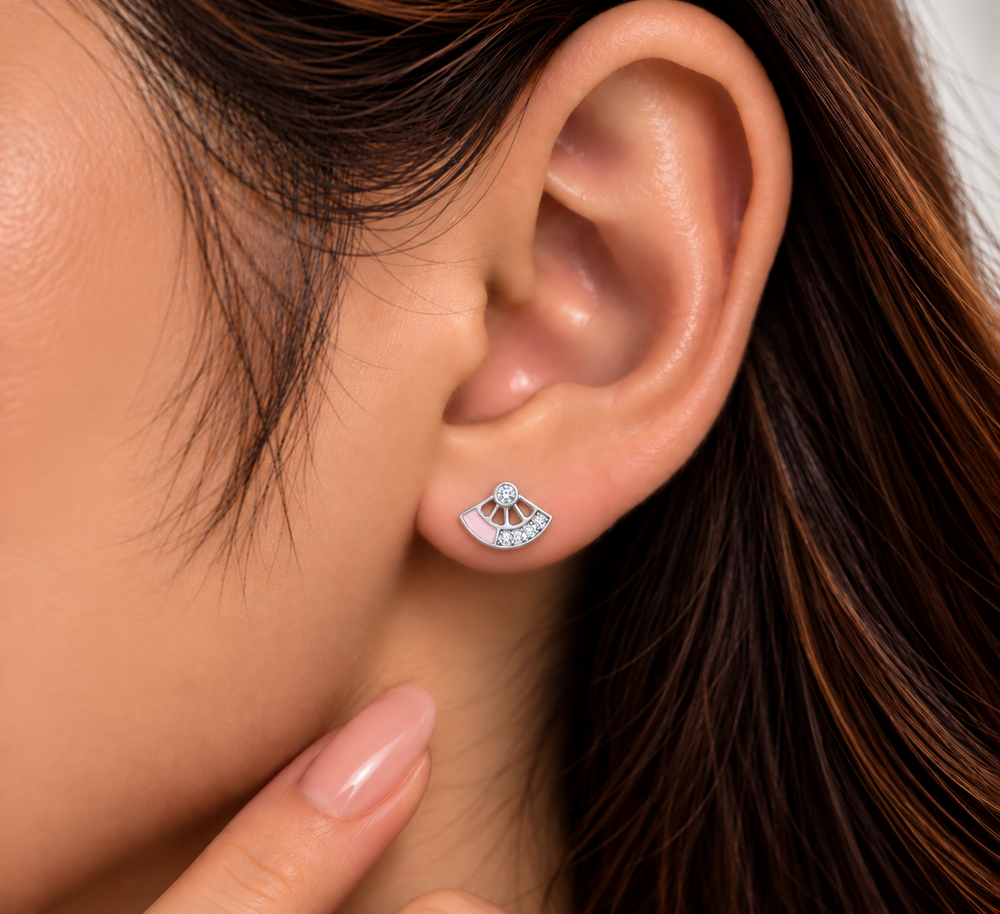 Lunara Fanlight Blush Studs