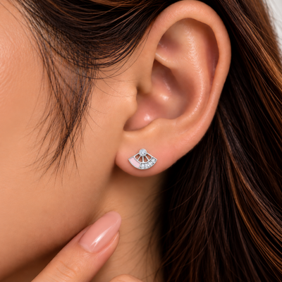 Lunara Fanlight Blush Studs