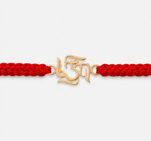 925 Sterling Silver Sacred Om Aura Rakhi with Sacred Red Thread | Premium Om Rakhi for Brother | Raksha Bandhan | Mohè Jewels