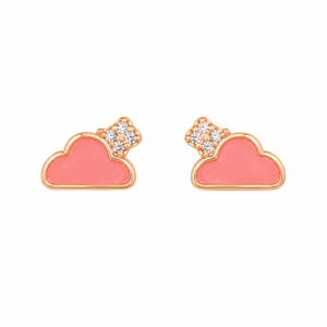 Coral Cloudlet Bow Studs