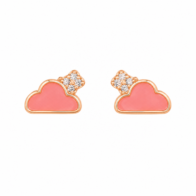 Coral Cloudlet Bow Studs