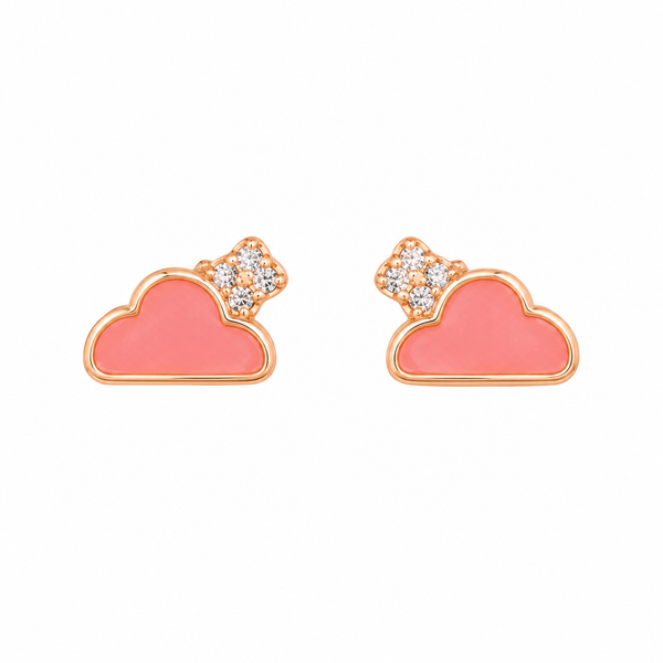 Coral Cloudlet Bow Studs