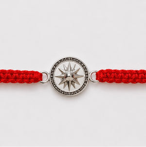 925 Sterling Silver Dhruva Star Rakhi with Sacred Red Thread | Premium Compass Star Rakhi for Brother | Raksha Bandhan | Mohè Jewels