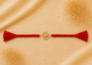 925 Sterling Silver Blooming Harmony Rakhi with Sacred Red Thread | Premium Floral Rakhi for Brother | Raksha Bandhan | Mohè Jewels