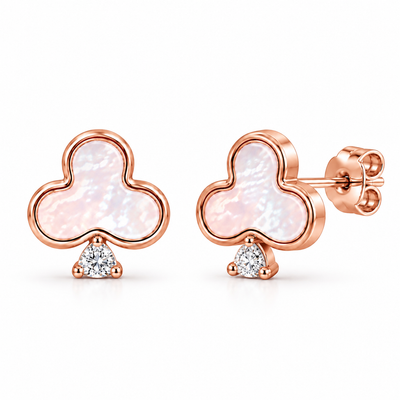 Blush Clover Mother of Pearl Stud Earrings