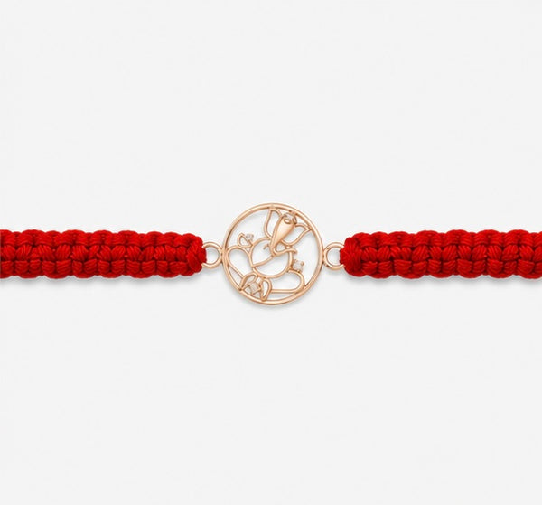 925 Sterling Silver Vakratunda Divine Circle Rakhi with Sacred Red Thread | Premium Lord Ganesha Rakhi for Brother | Raksha Bandhan | Mohè Jewels
