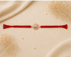 925 Sterling Silver Mahadev Sacred Resonance Rakhi with Om, Damru & Sacred Red Thread | Premium Shiva Rakhi for Brother | Mohè Jewels