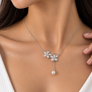Pearl Blossom Cascade Necklace
