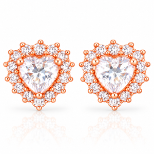 Rosé Heart Halo Studs