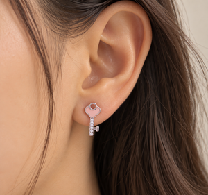 Rosaline Keyblossom Pink Enamel Studs