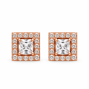Regalia Square Halo Studs