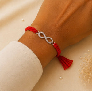 925 Sterling Silver Infinite Grace Rakhi with Sacred Red Thread | Premium Infinity Rakhi for Brother | Raksha Bandhan | Mohè Jewels