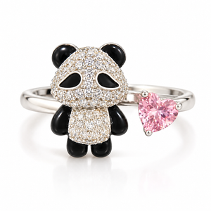 Panda Pink Heart Ring