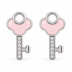 Rosaline Keyblossom Pink Enamel Studs