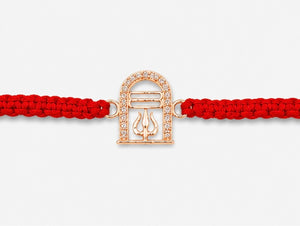 925 Sterling Silver Tripundra Trishakti Rakhi with Sacred Red Thread | Premium Shiva Trishul Rakhi for Brother | Raksha Bandhan | Mohè Jewels