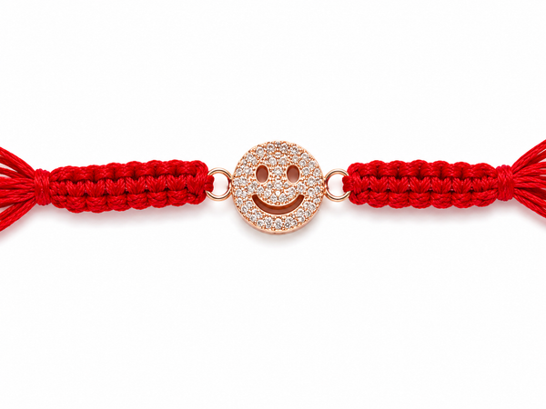 925 Sterling Silver Radiant Smile Bond Rakhi with Sacred Red Thread | Premium Smiley Rakhi for Brother | Raksha Bandhan | Mohè Jewels