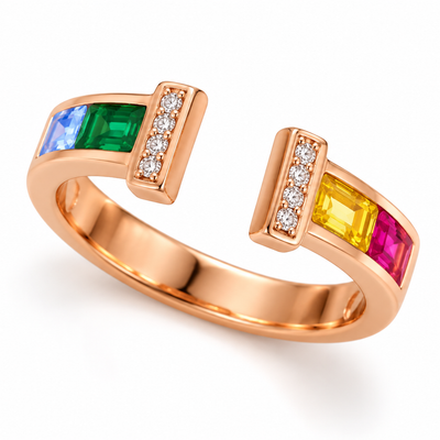Prism Aura Multicolour Open Ring